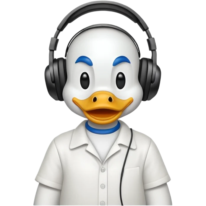 Doonald duck with headphones  emoji