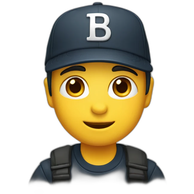 Cara de niño con gorra marca boss emoji