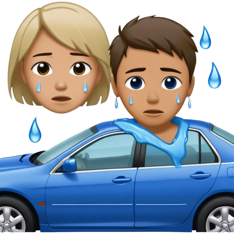 Crying next to Honda accord emoji