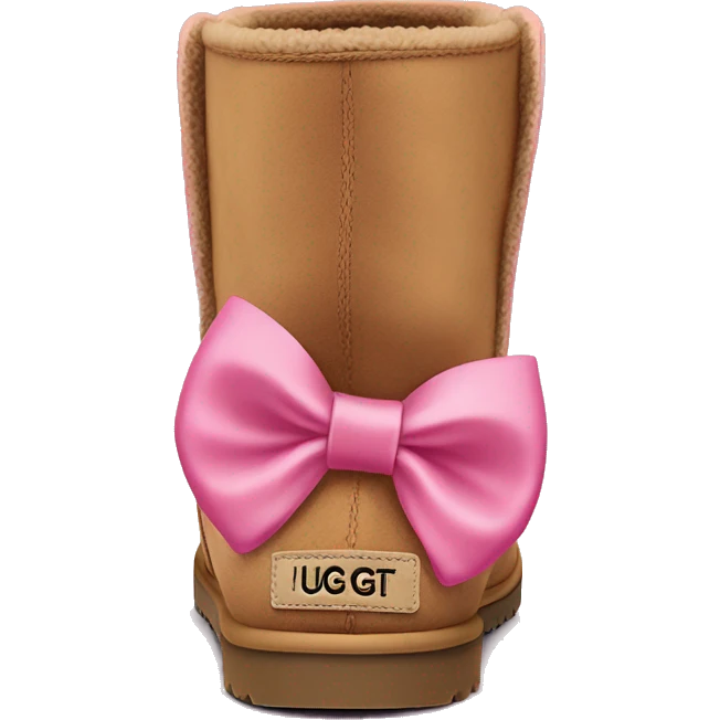 Ugg shoes with a pink bow on the back emoji