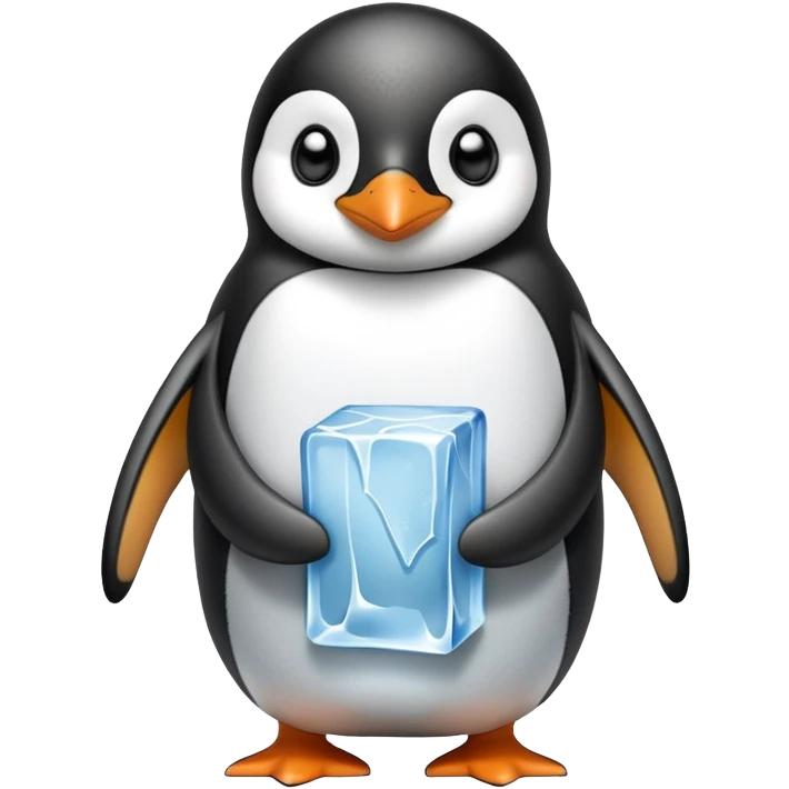 Pingüino al que le venden hielo emoji