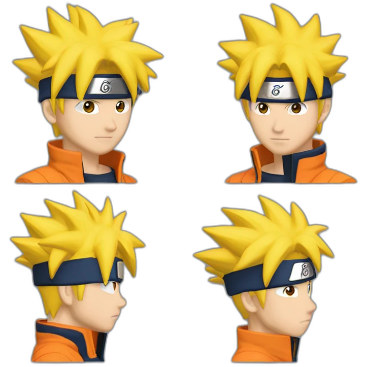 Naruto à côté de Goku emoji