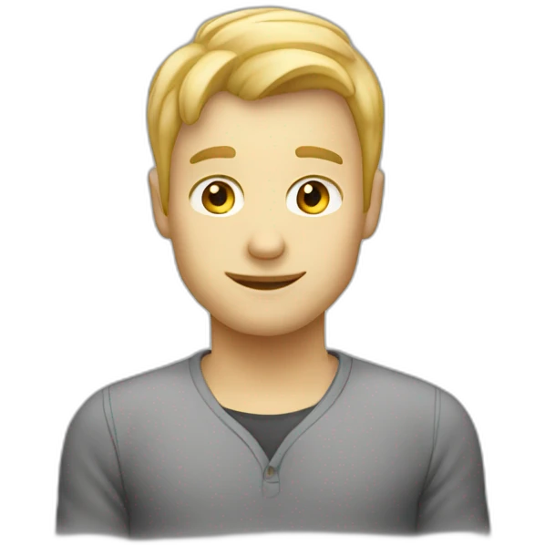 Blond man programmer hazelnut emoji