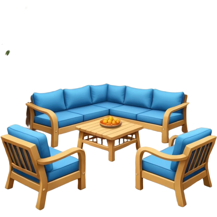 Patio with chairs and couch emoji