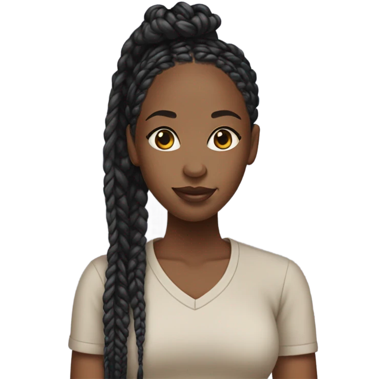 black woman with box braids emoji