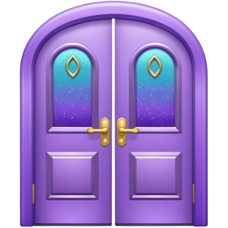Glitter Purple and Cian door emoji