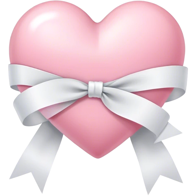 Baby pink heart with white ribbon emoji