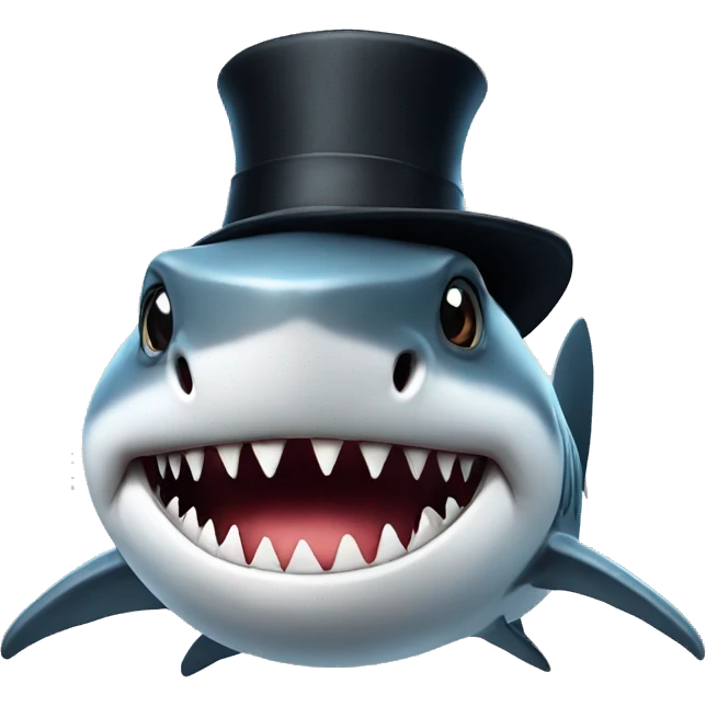 shark with tophat emoji