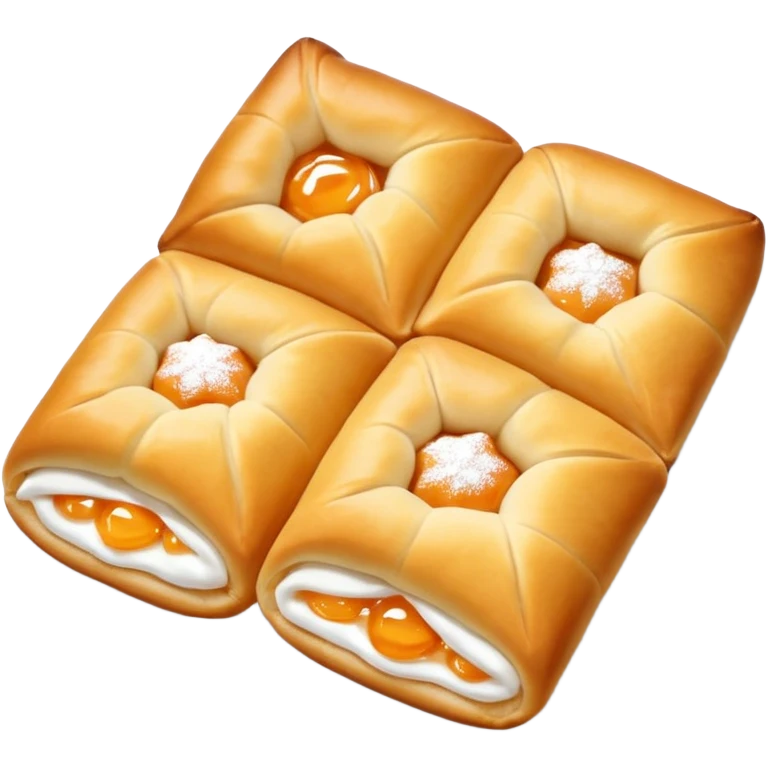 Traditional apricot kolaches folded and not round emoji