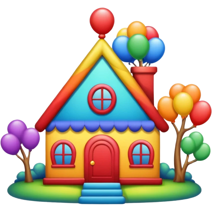 clown house rainbow emoji