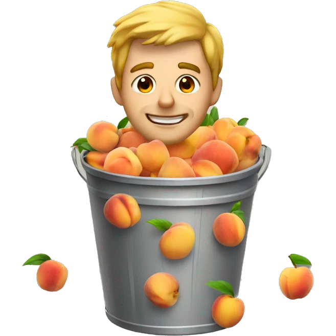 Guy in a bucket of peaches  emoji
