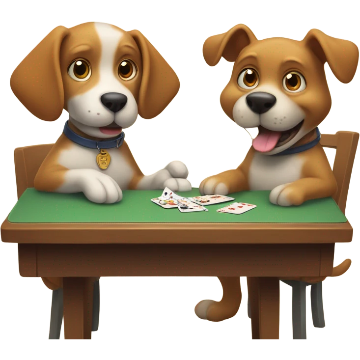 Dog and cat playing cards emoji