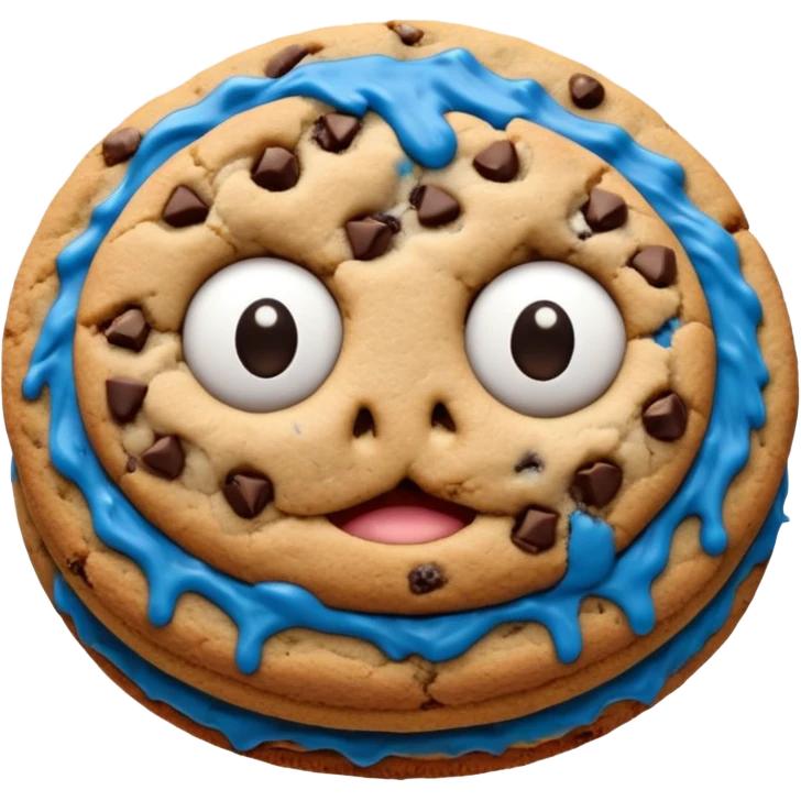 sesame street cookie monster only face and cookie emoji