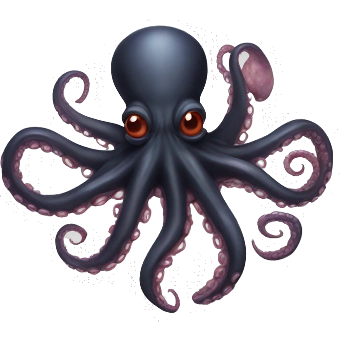 Black Alien Octopus with meat emoji