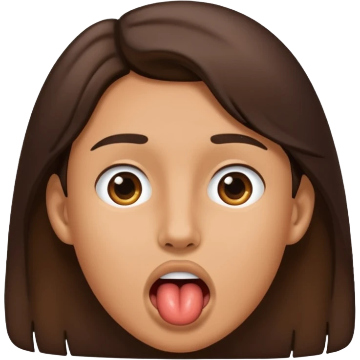 Brunette with male dick in mouth emoji