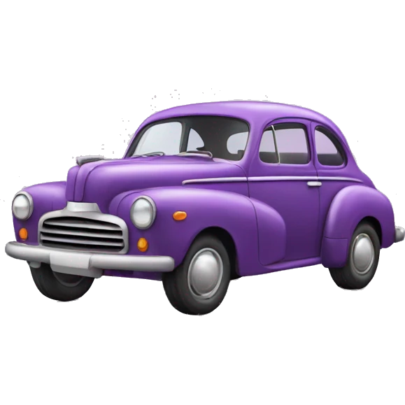 Carro morado con corazones lilas  emoji