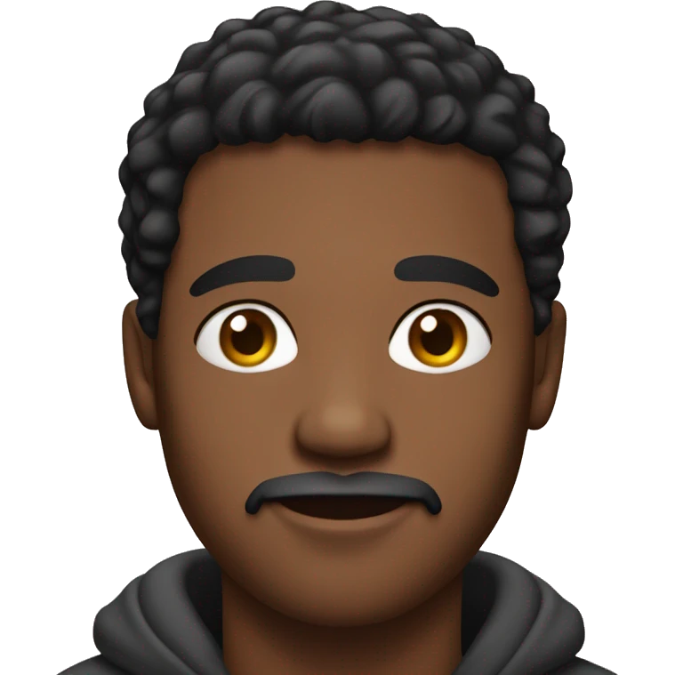 African American man with black hair and facial hair around 20 years old emoji