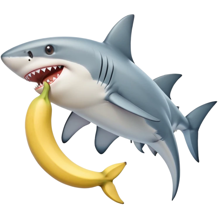Shark with a top and a banane in the hands emoji