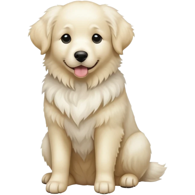 White retriever sitting emoji