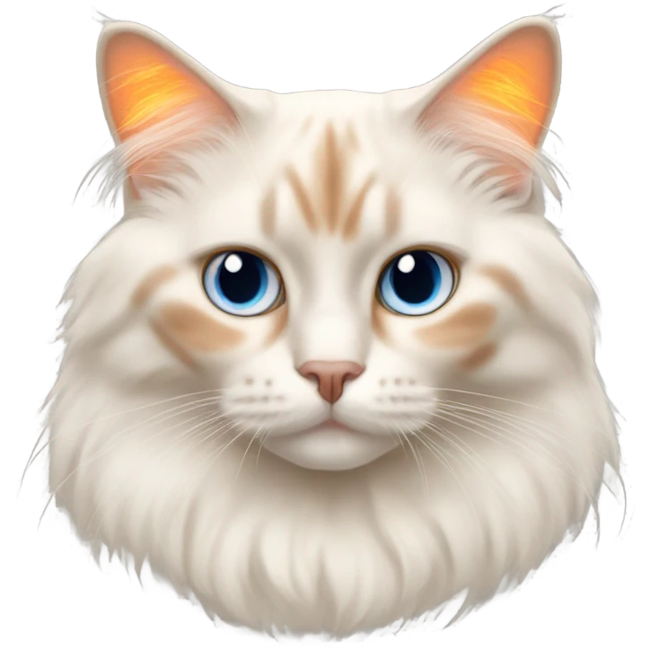 Flame point ragdoll cat with orange ears emoji