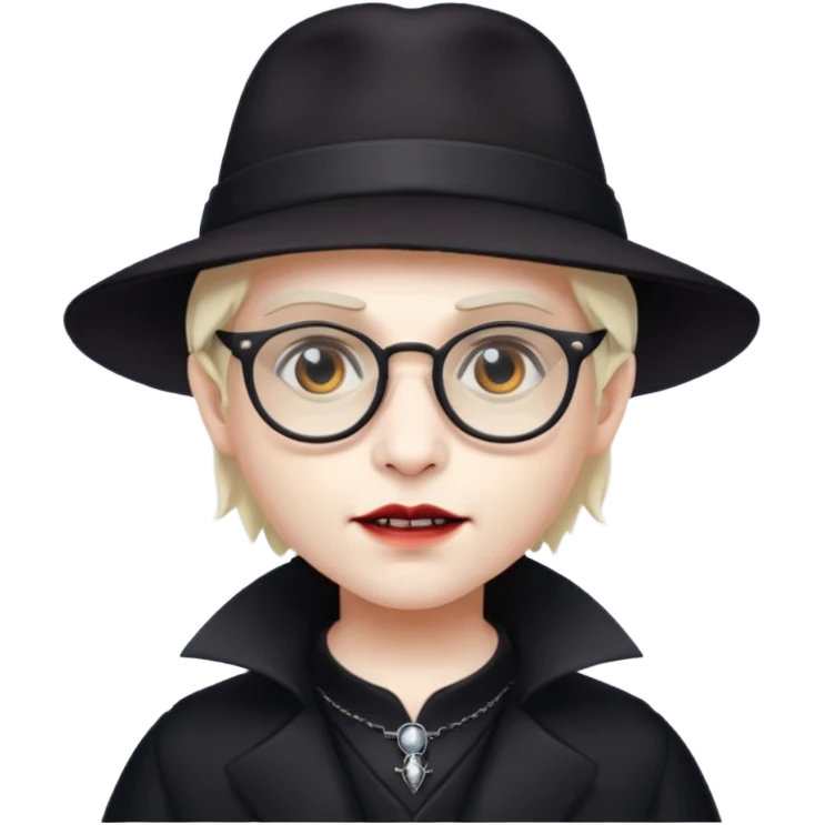 
vampire with hat and glasses emoji