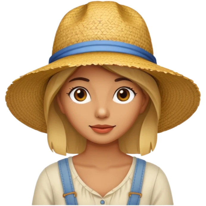 full body woman with straw hat emoji