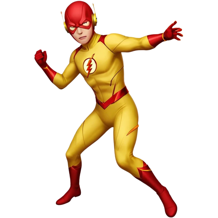 Reverse Flash DC Comics villain in yellow suit with red lightning emoji