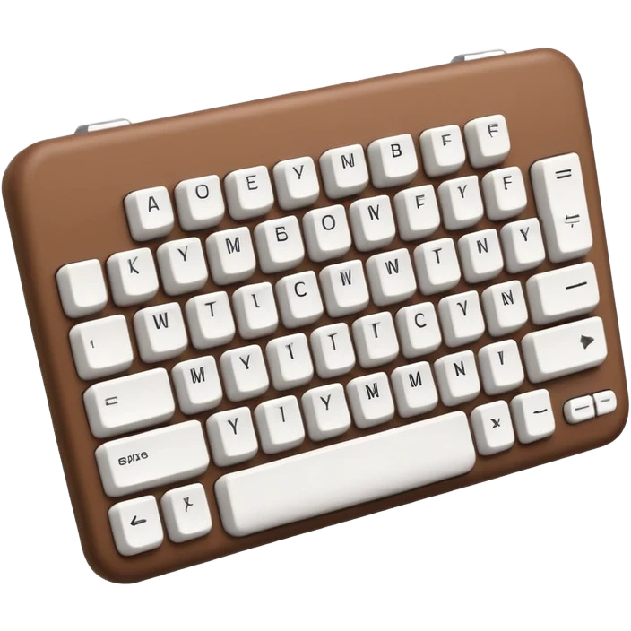 The keyboard is brown and white emoji