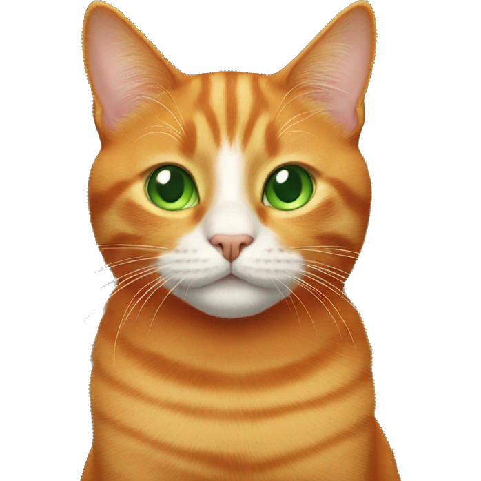 Orange cat with green eyes emoji