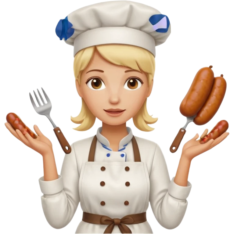 Naked blonde with both hands holding weiner emoji