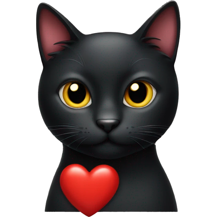 Black cat with red heart emoji