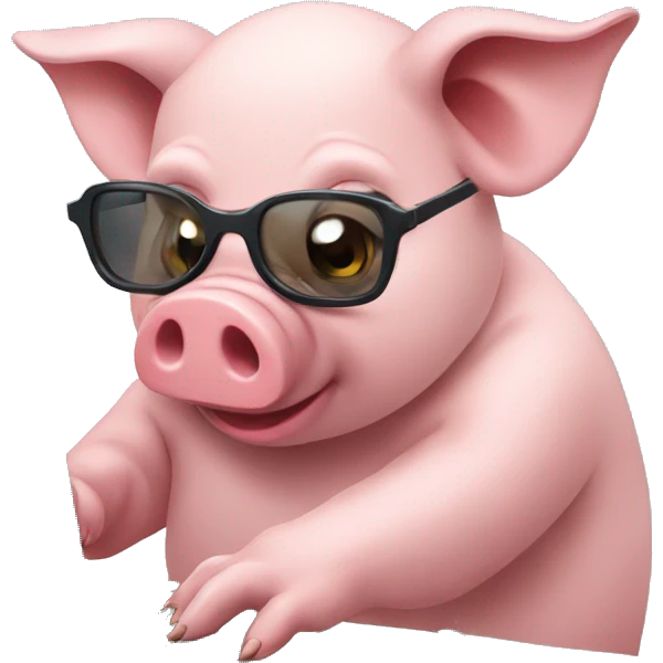 Pig playing computer game emoji