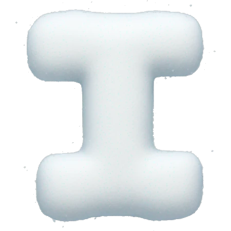 The letter T in the form of snow emoji