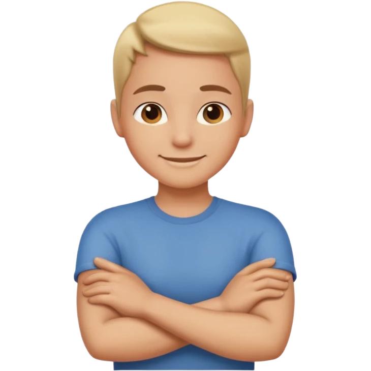 Arms crossed around neck emoji