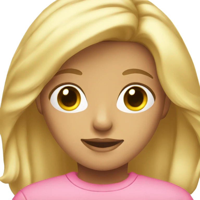 Blonde girl wearing pink sweatshirt  emoji