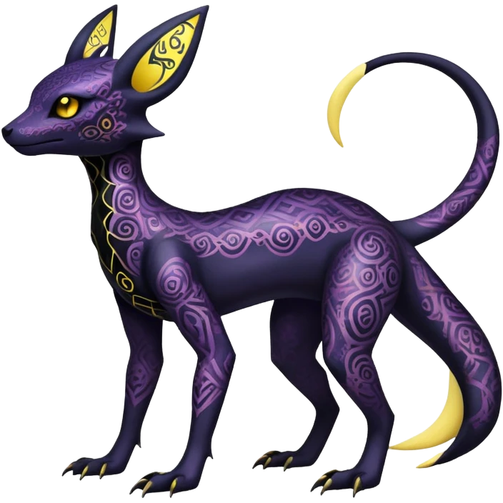 Pastel Gothic Salandit-Umbreon-Fakémon-hybrid-creature (full body)  emoji