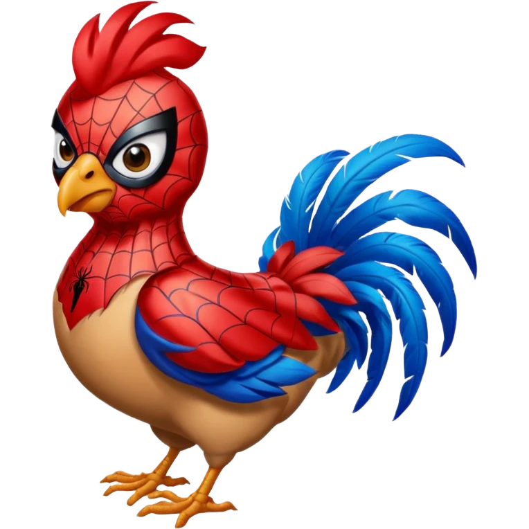 Spiderman but hes a chicken emoji