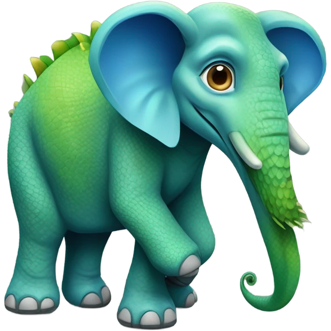 elephant mixed with an iguana emoji
