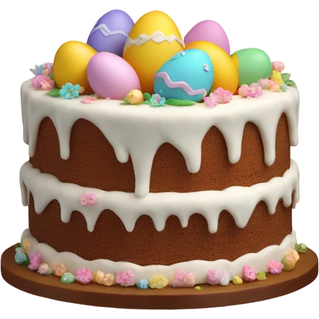 Realistic beautifully decorated Easter cake emoji