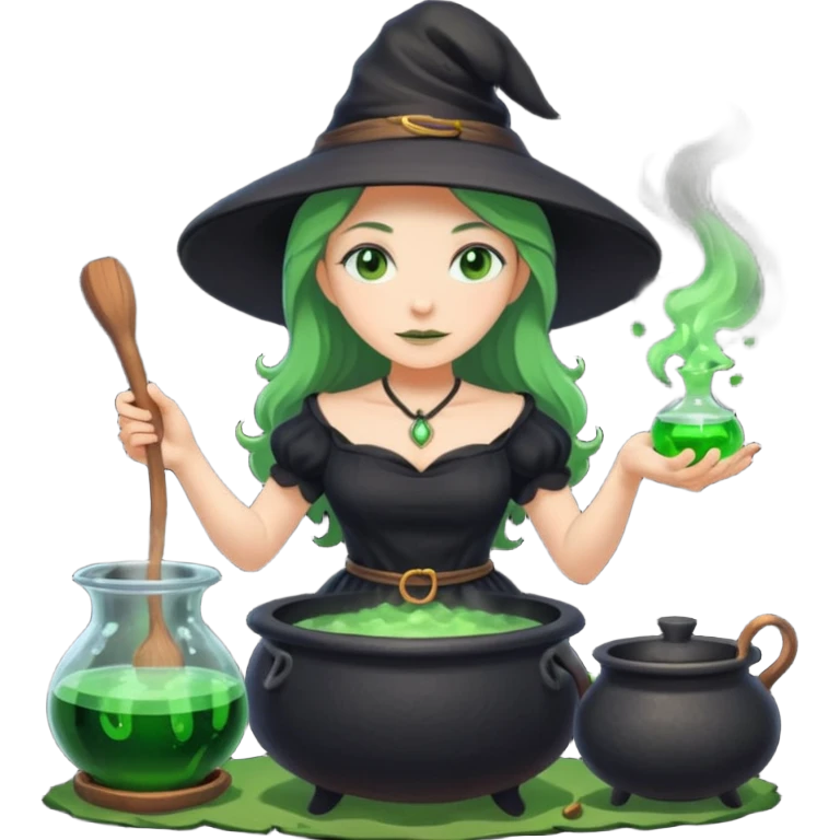 green witch cooking potion emoji