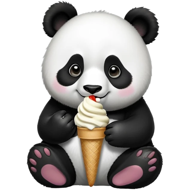 Panda eating ice cream emoji