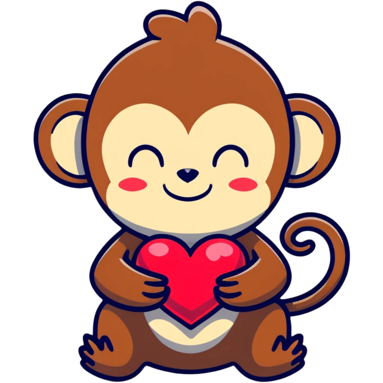 see no evil monkey holding a heart emoji