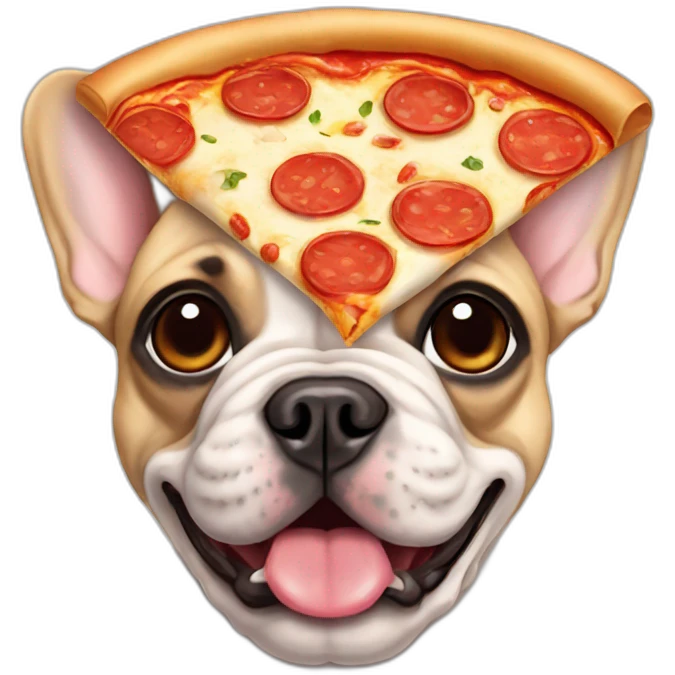 French bulldog eat pizza emoji