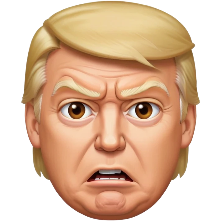 Donald Trump missing an ear and looking angry emoji