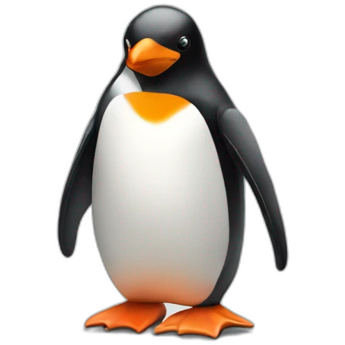 a penguin with one orange emoji