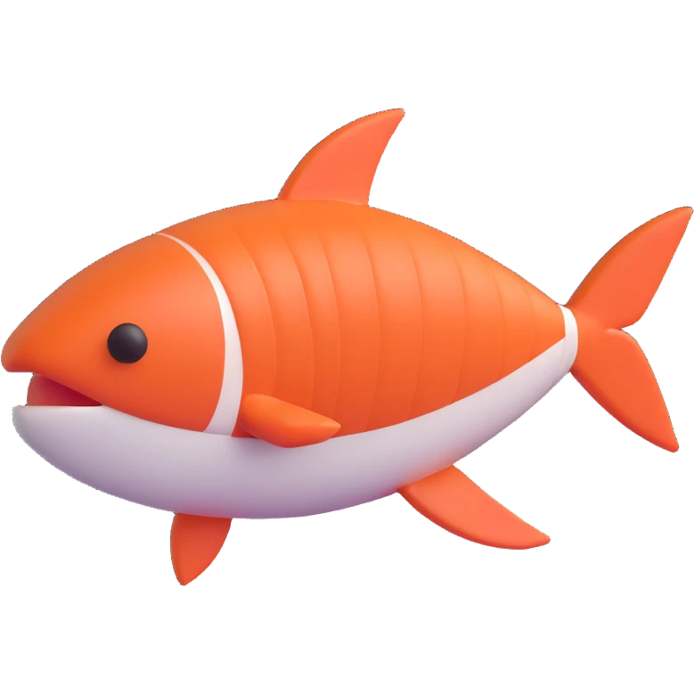 tuna sushi, shiny and smooth 3D emoji style, minimal details emoji