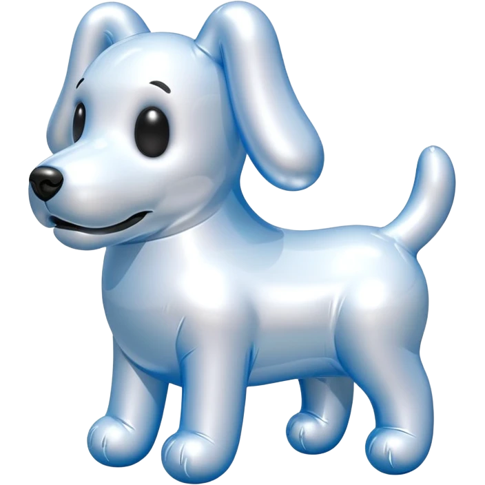   jeff koons style inflatable dog ghost emoji