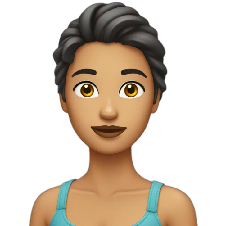 Chica bonita pelo azul emoji