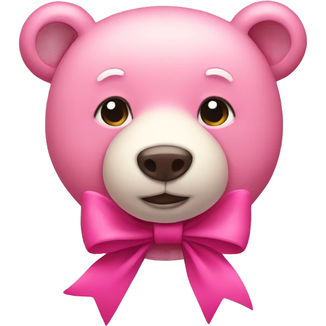 pink bear with bow  emoji