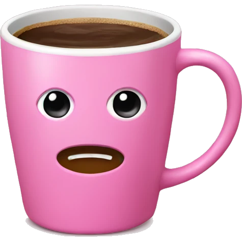 Coffee in a pink mug emoji